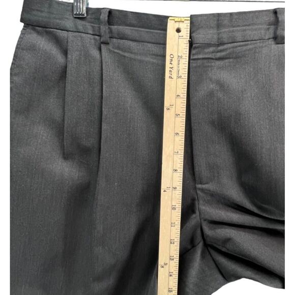 Lands End Pants Mens 38 Gray Wool Traditional Fit Pleated Comfort Waist Cuffed - Picture 6 of 14